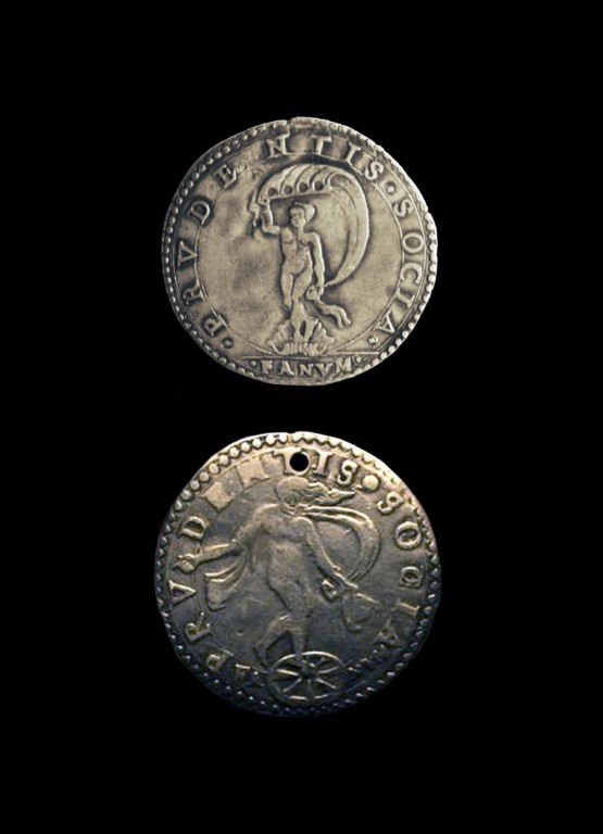 Una coppia di Giuli d'argento con la Dea Fortuna coniati nella Zecca di Fano